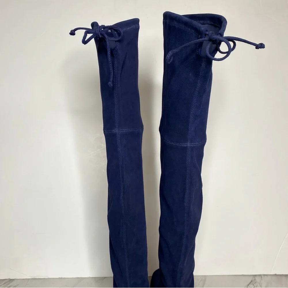 Stuart Weitzman Blue Suede Over The Knee Boot 7B